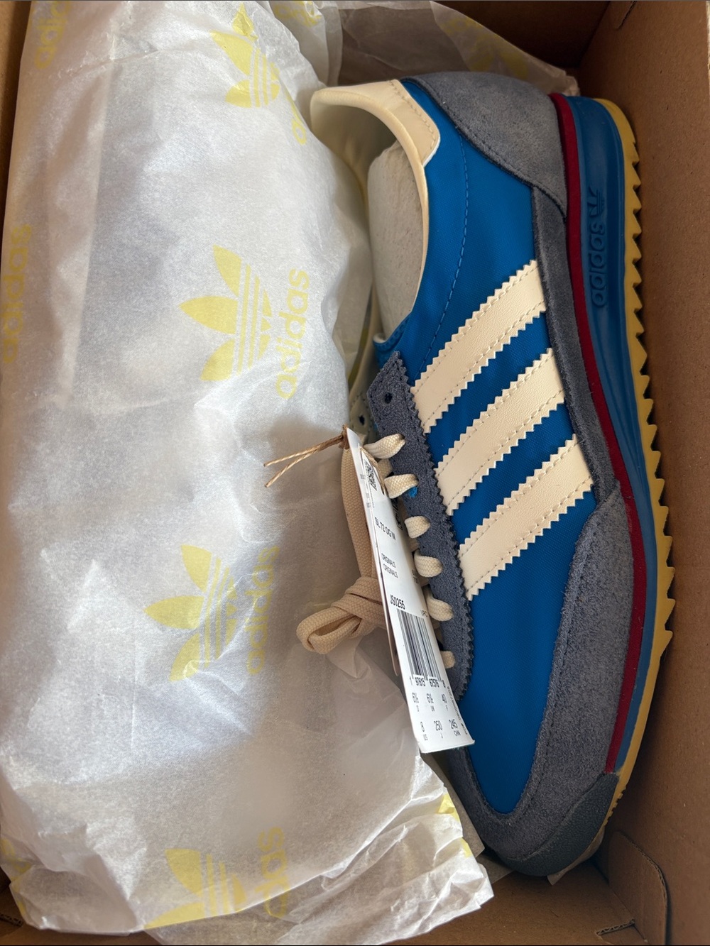 adidas women’s SL 72 OG  Blue Cream Gray Retro Trainer